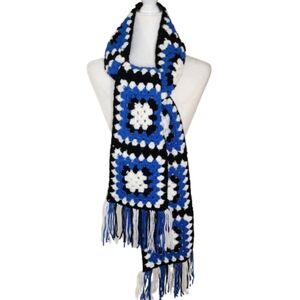 Handmade Crocheted Granny Square Scarf, OS Long